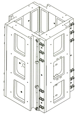 Linear Air Bearing Box Slide isometric drawing